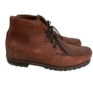 Vintage 90s Orvis Gokey Sauvage Leather Lace Up Brown Chukkas Boots USA 9EE